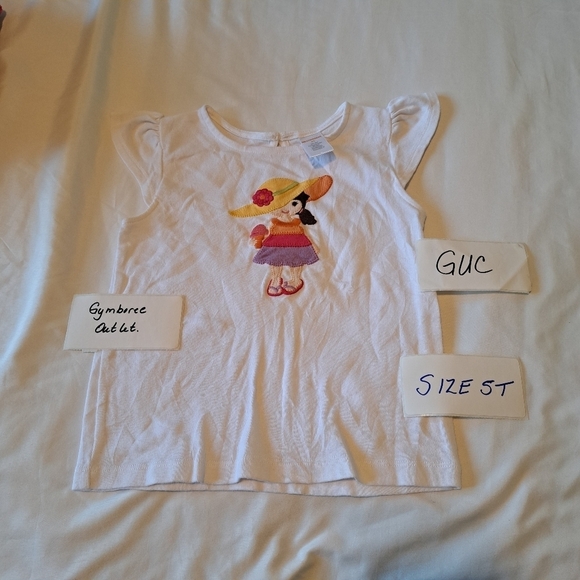 Gymboree girls size 5T Outlet white shirt Pretty Posies line - Picture 1 of 3